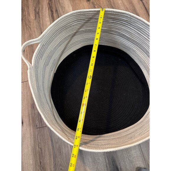 Large Woven Cotton Rope Storage Basket READ With Handles - Picture 5 of 9